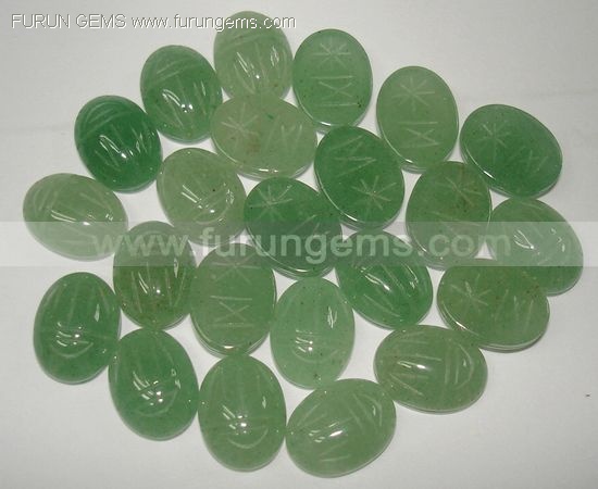 aventurine 16x12mm Scarab oval Cabs