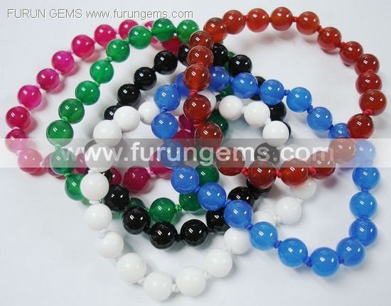 colour agate round beads bracelets
