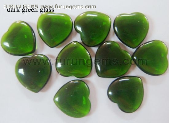 green glass puff heart