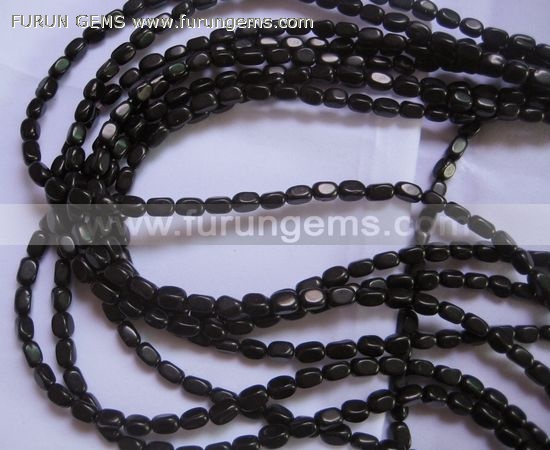 black onyx cushion beads 8x5mm