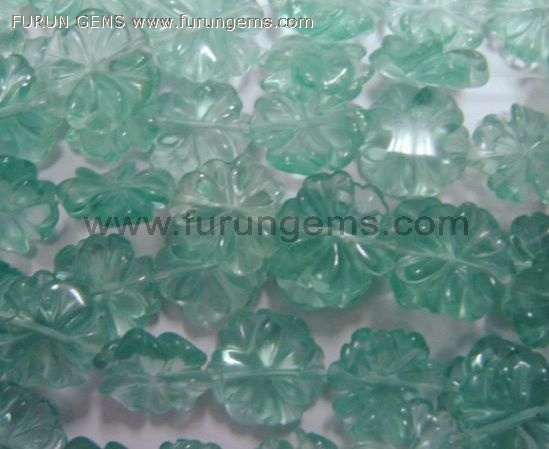 green glass flower beads 15mm