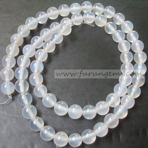 white agate 6mm round beads 40cm long