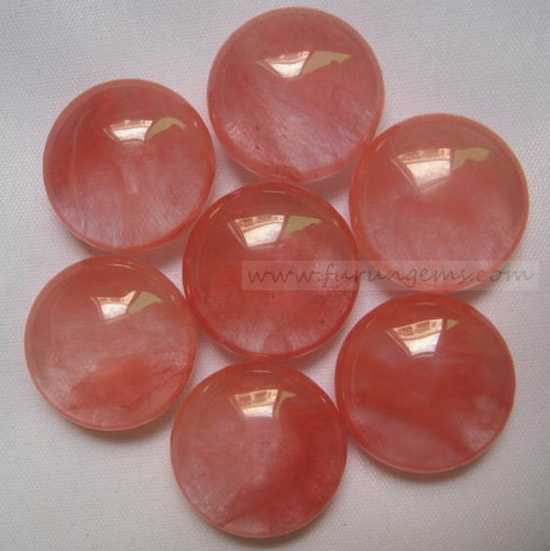 cherry quartz bi-convex go stone 190pcs/set
