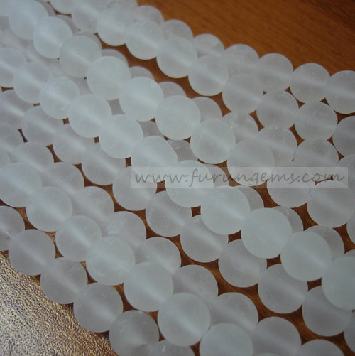 frosted crystal round beads (many sizes available)