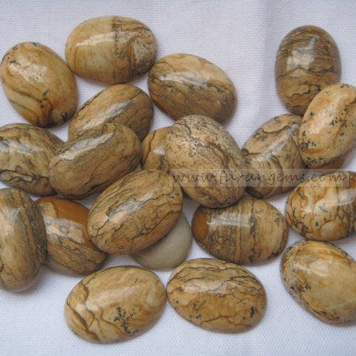 picture jasper oval cabochons 13x18mm