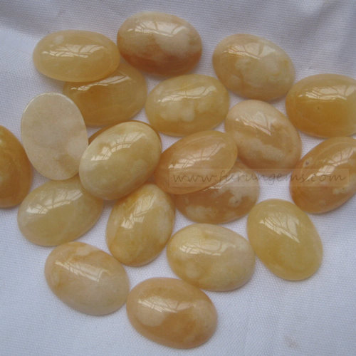 yellow jade oval cabochons 13x18mm