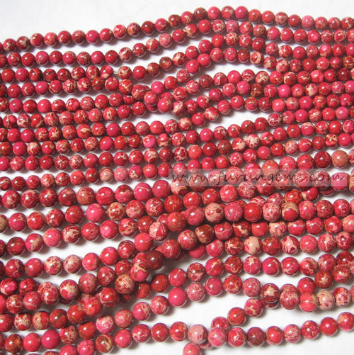 red imperial jasper round beads