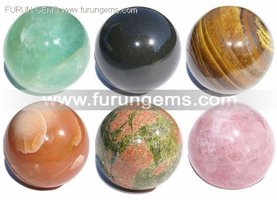 semiprecious stone sphere and balls