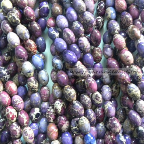 Imperial jasper barrel beads purple