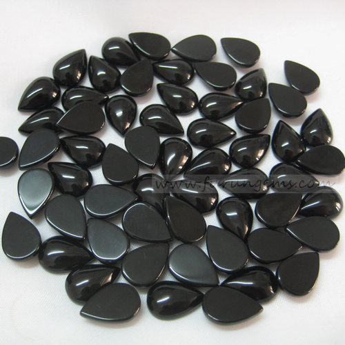 black agate heart cabochons 10x15mm