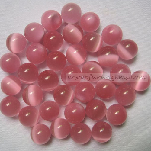 pink cat eye sphere/ball 12mm ,no hole