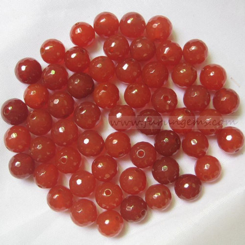 red agate faceted 10mm beads