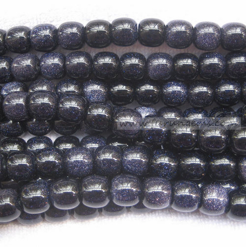 blue goldstone barrel beads 12x13mm 2mm hole