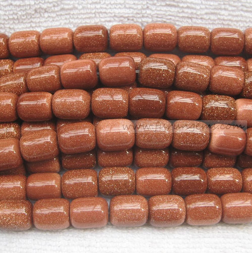 brown goldstone barrel beads 10x12mm 2mm hole