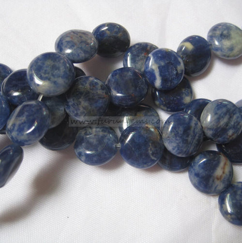sodalite coin beads 12mm