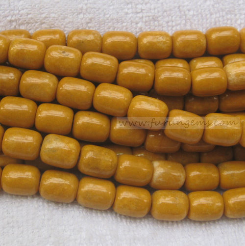 yellow jade tube beads 10x12mm