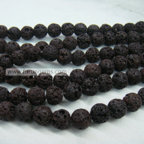 brown lava stone round beads 10mm