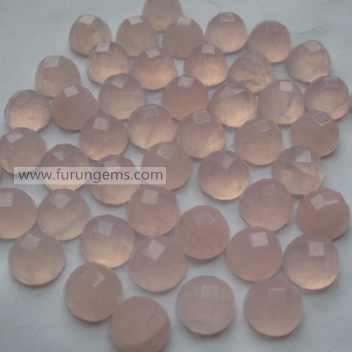 rose quartz facted round cab 10mm