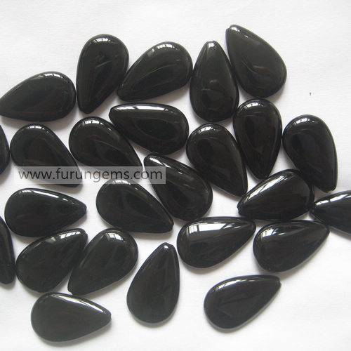 black agate pear 20x12mm /melon seed