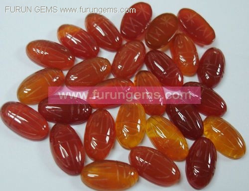 carnelian 14x7mm scarab oval cab