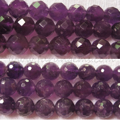 Amethyst faceted round beads 12mm