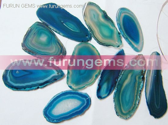 blue agate natural nugget slab