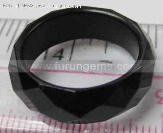black onyx faceted ring