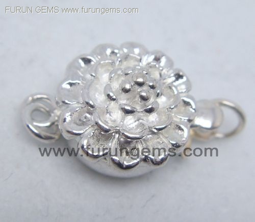 silver 925 flower bead clasp