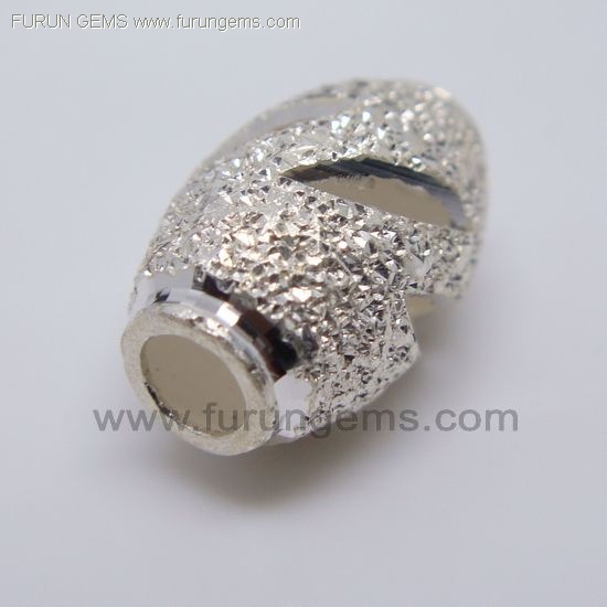 silver 925 sandblast barrel beads