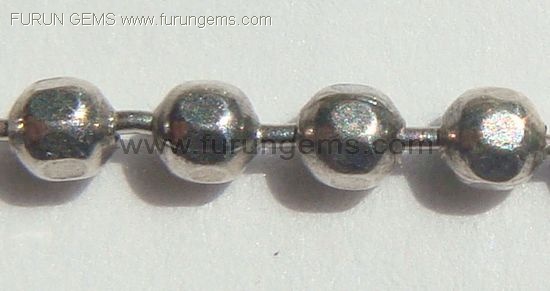 silver 925 faceted round beads chains