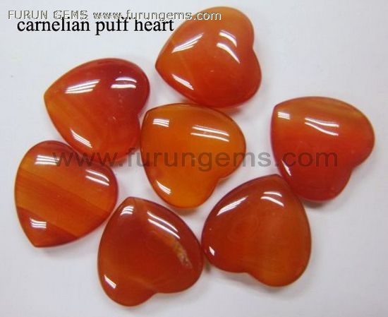 red agate puff heart