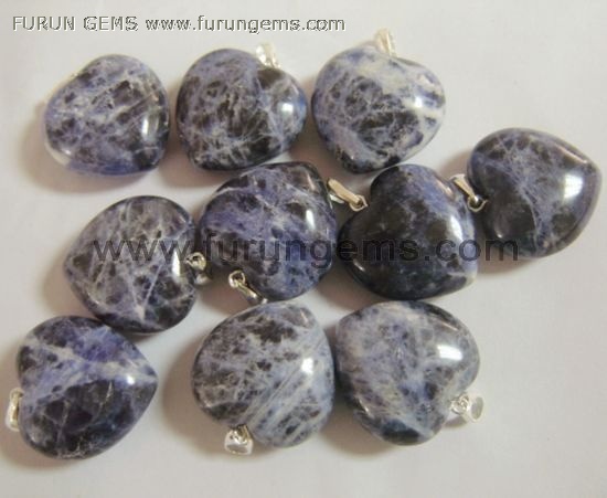 snowflake obsidian puff heart pendant