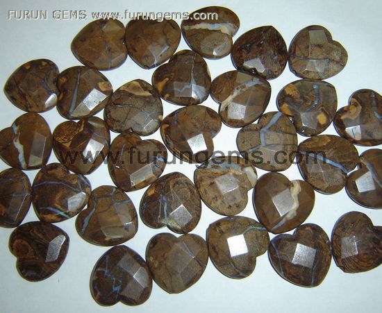 muddy opal faceted puff heart