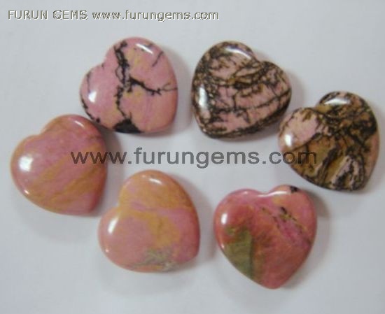 rhodonite puff heart