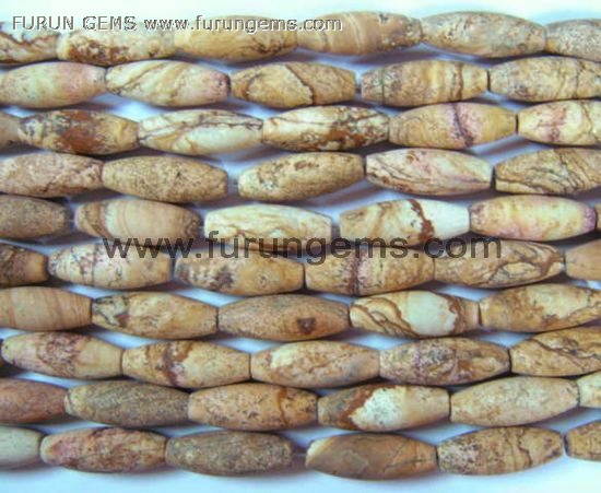 picture jasper barrel beads