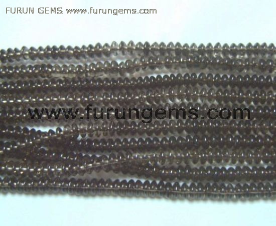 smoky quartz roundel beads 4x8mm