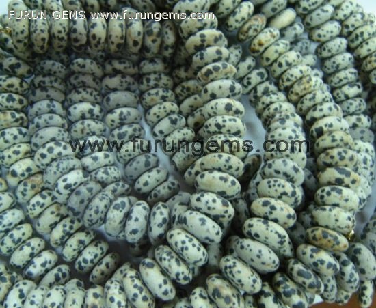 dalmatian roundel beads 8x18mm