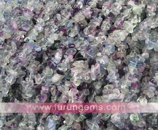 rainbow fluorite chips 5-7mm/90cm