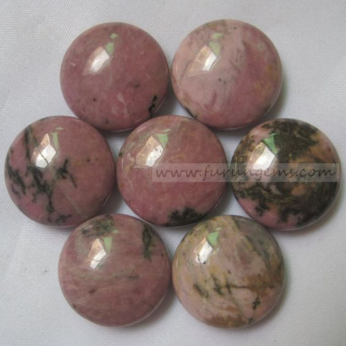 rhodonite bi-convex go stone 190pcs/set