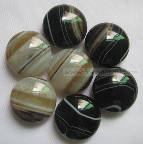 stripe agate bi-convex go stone 190pcs/set