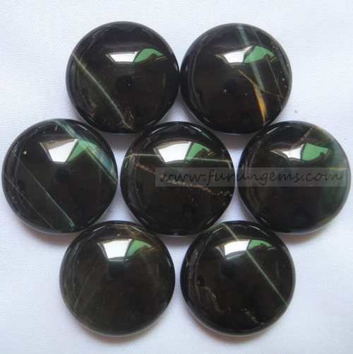 blue tiger eye bi-convex go stone 190pcs/set