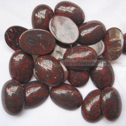 breciated jasper oval cabs 13x18mm