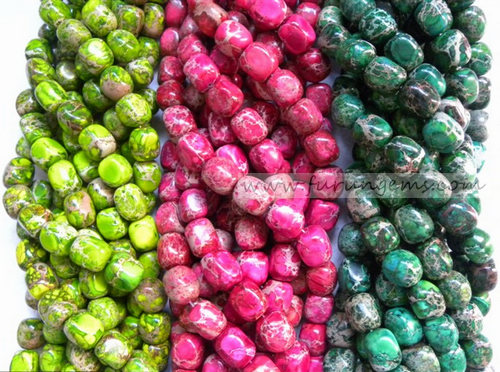 Imperial jasper tubmle beads
