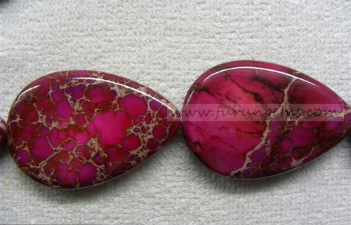 Imperial jasper pear beads 15x20mm