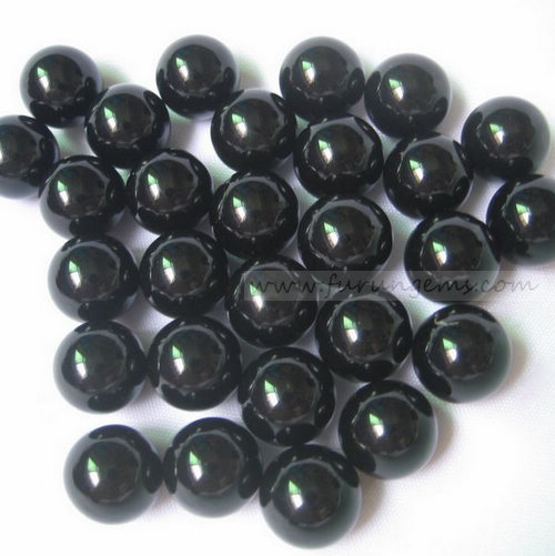 black agate sphere/ball 12mm ,no hole