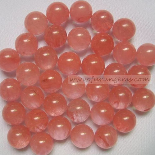 cherry quartz sphere/ball 12mm ,no hole