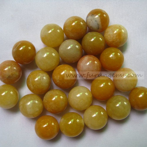 yellow jade sphere/ball 12mm ,no hole