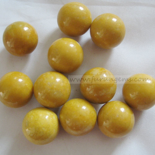 yellow jade 18mm sphere/ball ,no hole