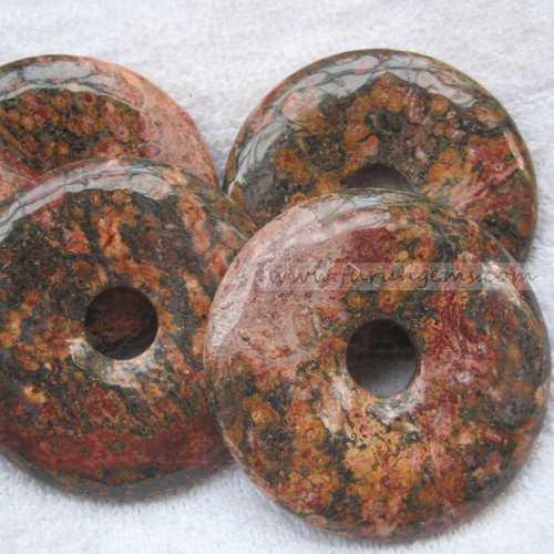 leopard skin jasper donut 50x10mm