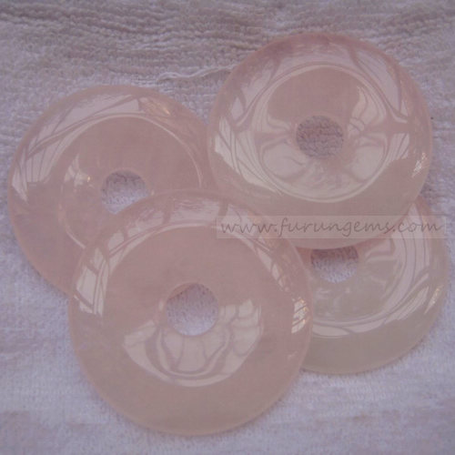 rose quartz donut 50x10mm